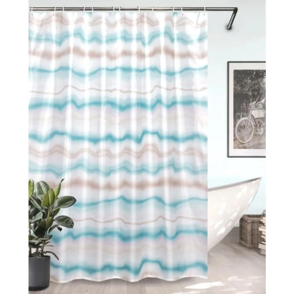 Занавеска-штора для ванн BATH Multicolor Lines green, 180х180 : фотография 1 превью