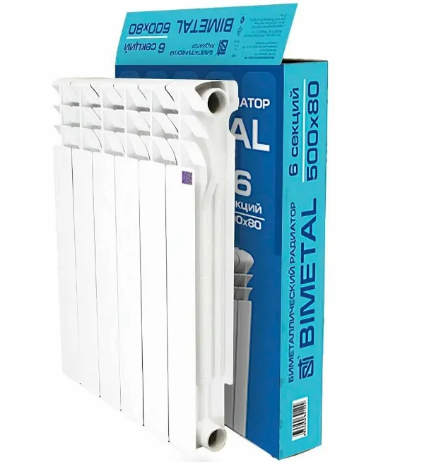 Радиатор биметаллический STI Bimetal 500/80 6 секций: фотография 1