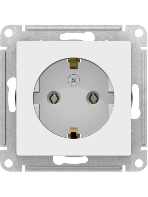 Механизм розетки 1-м СП ATLAS DESIGN с заземл. 16А бел. SchE ATN000143: фотография 1 превью