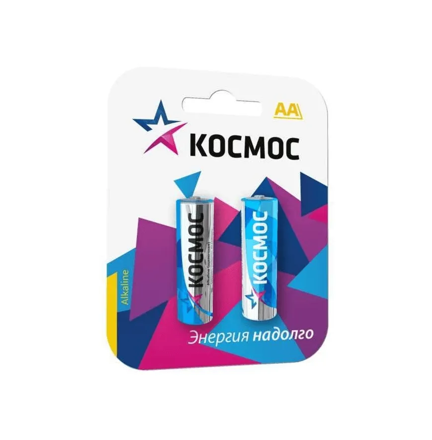 Элемент питания алкалиновый AA/LR6 BP-2 (блист.2шт) КОСМОС KOCLR62BL: фотография 1 превью