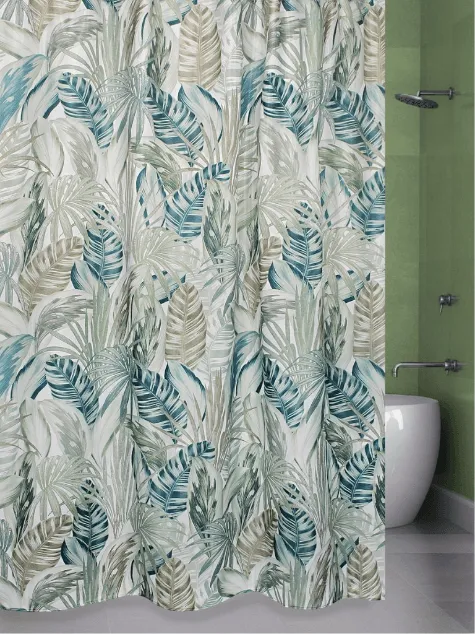 Занавеска-штора для ванн BATH Banana Leaf зеленая 180х200 ch21284: фотография 1 превью