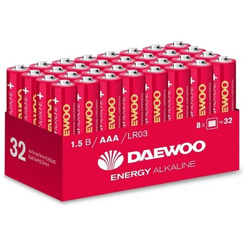 Элемент питания алкалиновый AAA/LR03 1.5В Energy Alkaline 2021 Pack-32 (уп.32шт) DAEWOO 5030084: фотография 1