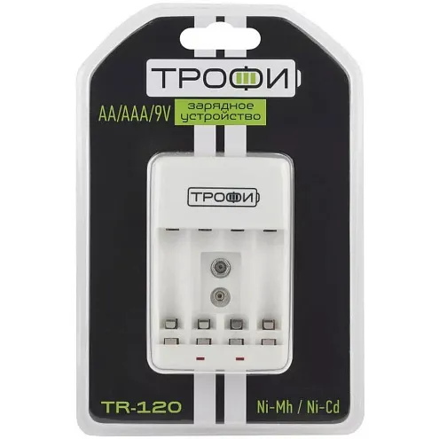 Устройство зарядное TR-120 (4хAA/4хAAA/1х9В"Крона") Трофи C0031279: фотография 1