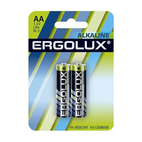 Элемент питания алкалиновый Ergolux AA (2шт) LR6 BL-2: фотография 1
