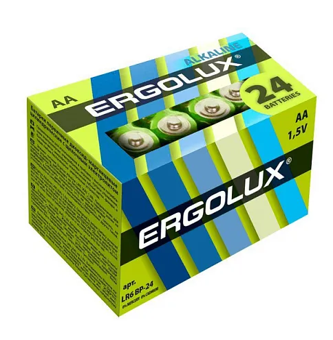 Элемент питания алкалиновый AA/LR6 1.5В Alkaline BP-24 (уп.24шт) Ergolux 14212: фотография 1