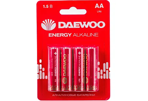 Элемент питания алкалиновый AA/LR6 1.5В Energy Alkaline 2021 BL-4 (уп.4шт) DAEWOO 5029781: фотография 1