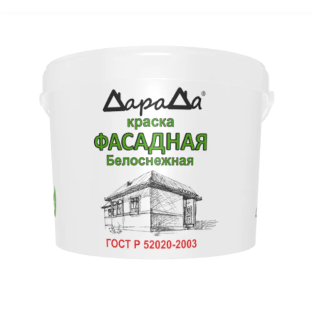 Краска В/Д «ДараДа» ФАСАДНАЯ белоснежная, 14кг. (ГОСТ 52020-2003) купить в  Кирове по цене 1 496 руб. — характеристики, отзывы в интернет-магазине  СтройРемо